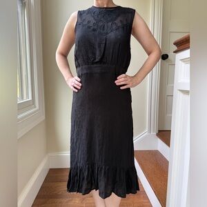 NWT INTROPIA Midi Dress Jacquard‎ Whimsigoth Lace Floral Embroidered Victorian 8